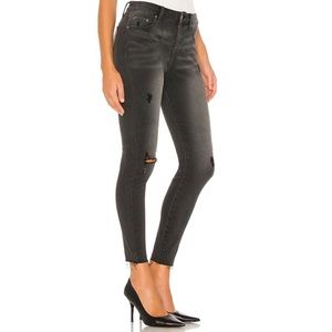 Pistola mid rise skinny jeans with distressed hem
